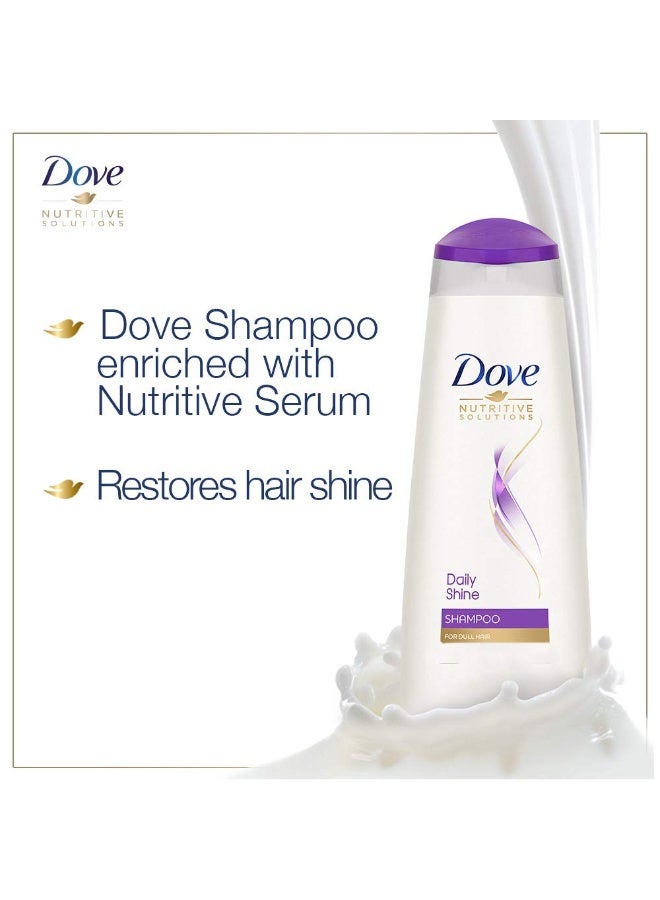Dove Cream Bathing Beauty Bar with 1/4 Moisturising Cream For Soft, Smooth, Glowing Skin, 125 g (Pack of 8), White & Dove Daily Shine Shampoo 340 ml - Image 3